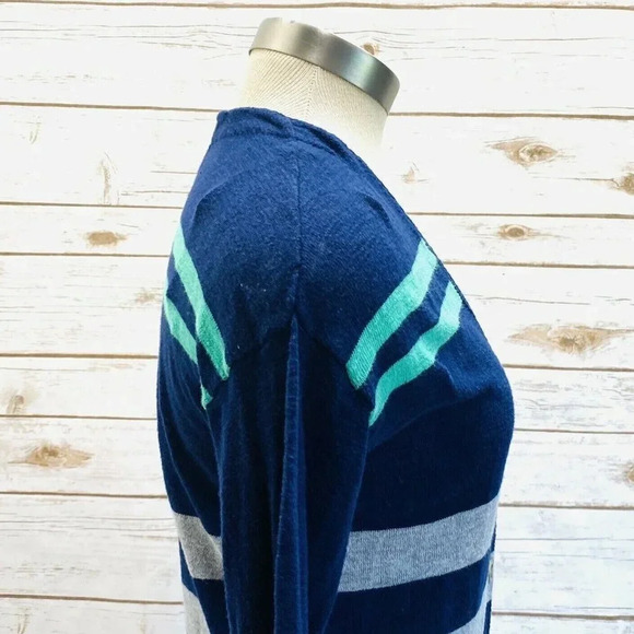 ARIZONA Women Long Sleeve Button Down Striped V-Neck Cardigan Top Size Small - Picture 6 of 11